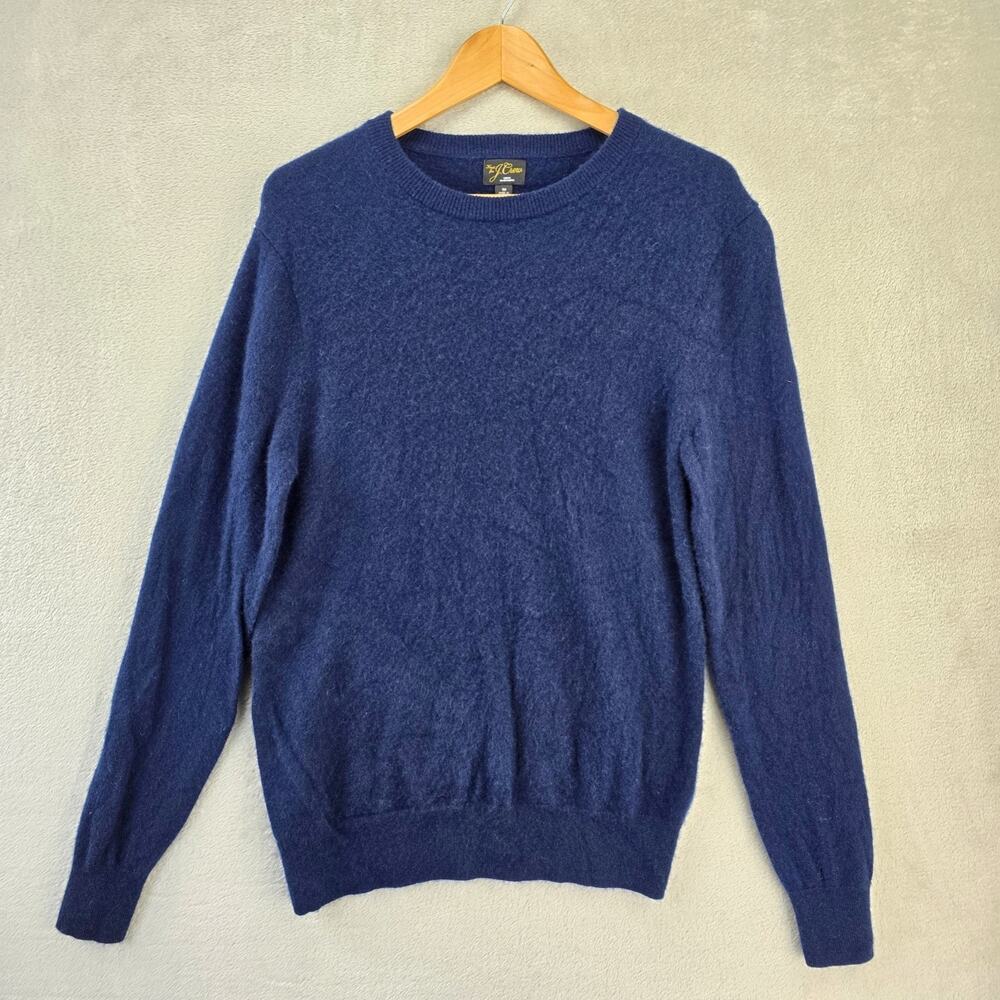 J Crew Cashmere Pullover Crewneck‎ Sweater Mens Medium Blue Long Sleeve